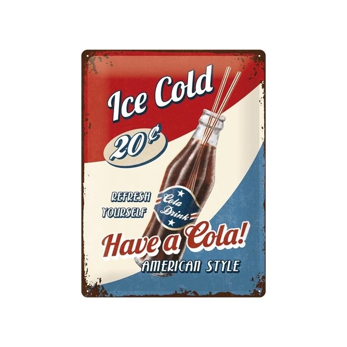 Metallplaat 30x40cm / Have a Cola!