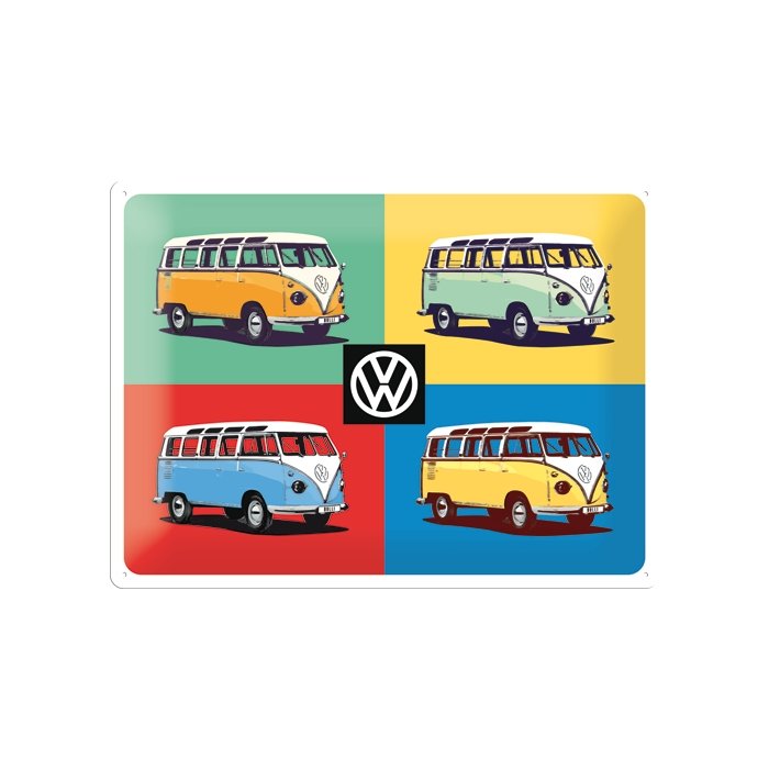 Metallplaat 30x40cm / VW 4 Bullia Pop Art