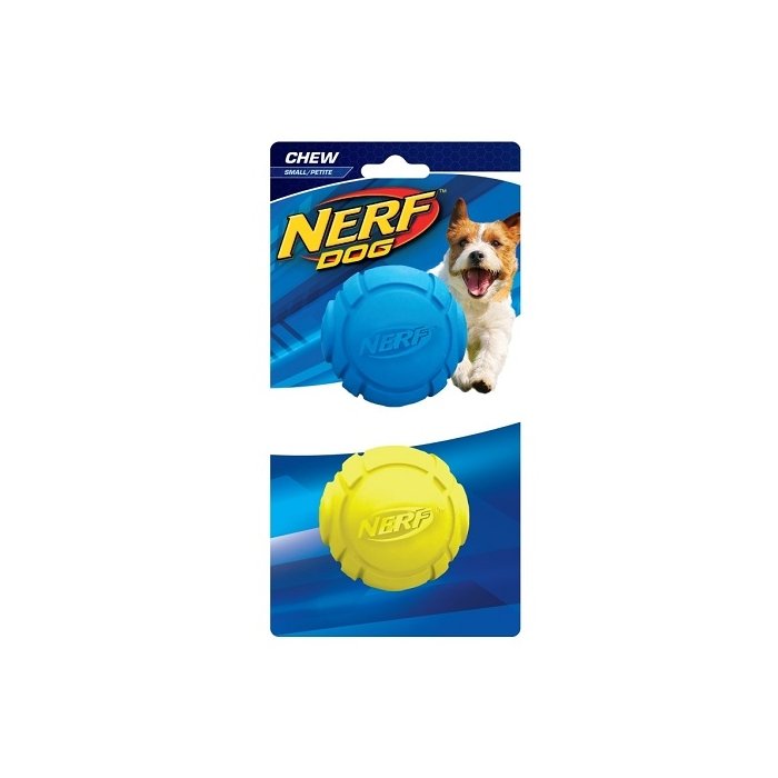 Mänguasi koertele NERF kummist kõverpall, 2tk, S sinine/roheline