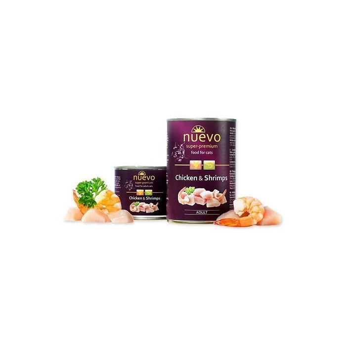 Täissööt NUEVO täiskasvanud kassidele / Kanaliha ja krevettidega / 200g