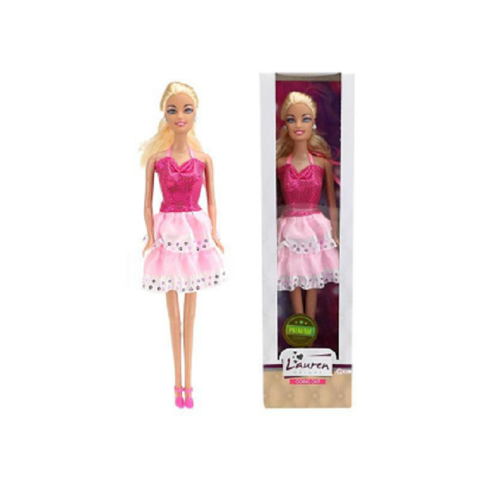 Nukk Lauren Deluxe roosa kleidiga 29cm