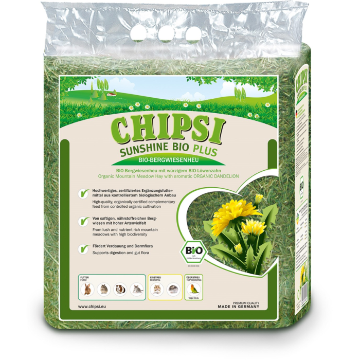 Päikesekuivatatud hein närilistele Chipsi Sunshine Bio võilillega 