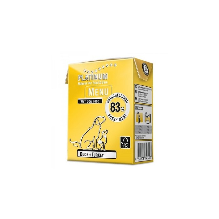Platinum Menu märgtoit värske pardiliha ja kalkuniga / 375g