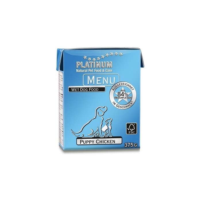 Platinum Menu Puppy märgtoit värske kanalihaga kutsikale / 375g