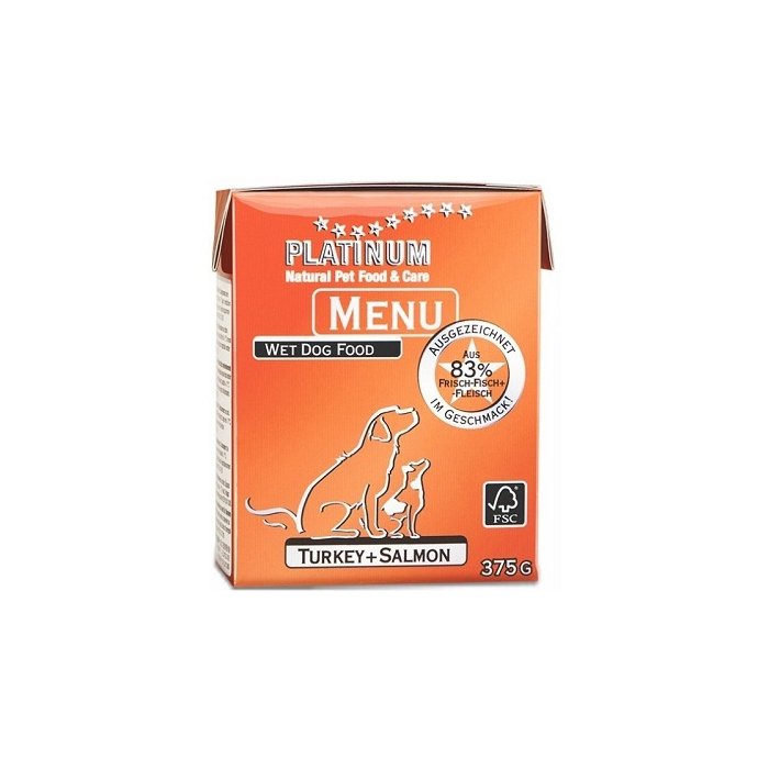 Platinum Menu märgtoit värske kalkuni ja lõhega / 375g