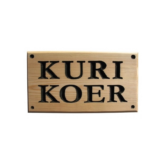 Puidust silt Kuri Koer / 27x15cm