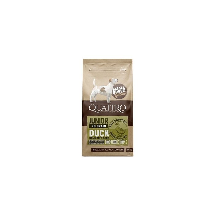 QUATTRO kuivtoit väikest tõugu noortele koertele pardiga1.5KG