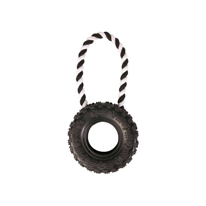 Mänguasi koertele Rehv trossil, looduslikust kummist, ø 15 × 31 cm