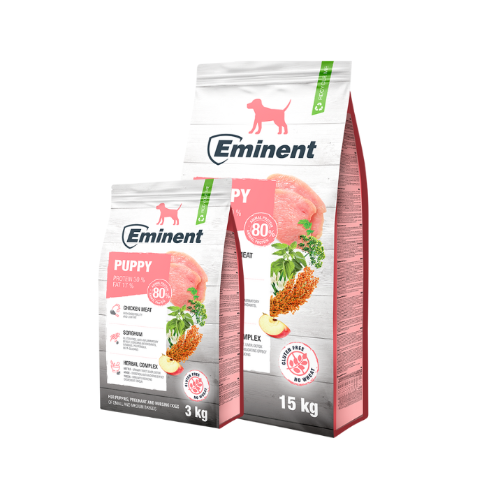Eminent Puppy 30/17 Gluteenivaba koeratoit väikest ja keskmise suurusega tõugu kutsikatele, tiinetele ja imetavatele koertele/ 15 kg