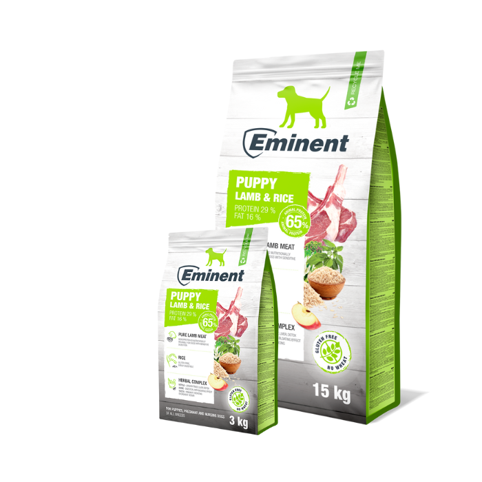 Eminent Puppy Lamb & Rice 29/16 gluteenivaba koeratoit igat tõugu kutsikatele, tiinetele ja imetavatele koertele / 3kg