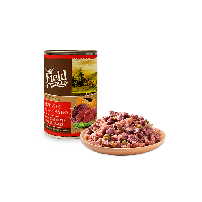 Sam’s Field Beef with Pumpkin & Pea konserv koertele 400g