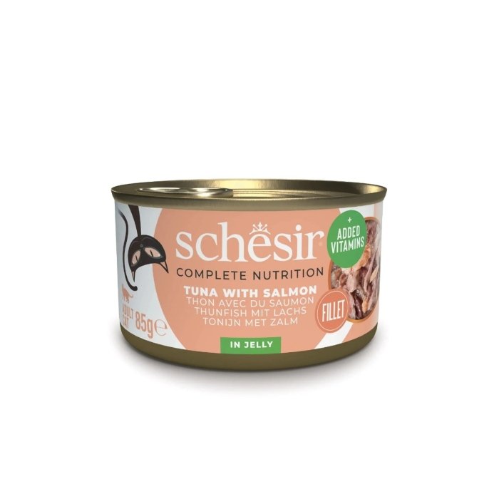 Schesir Complete Nutrition kassikonserv tuunikala ja lõhega tarretises