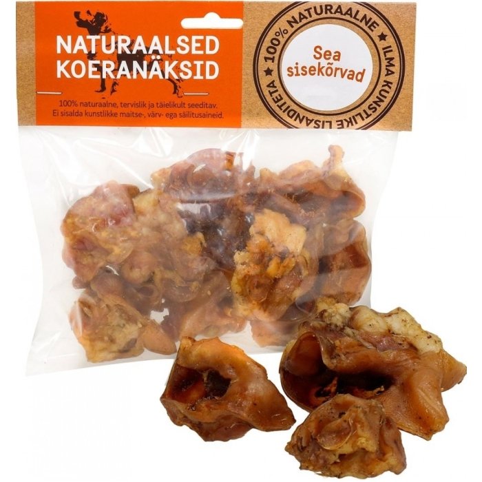 Sea sisekõrvad - naturaalsed koeranäksid, kuivatatud koeramaius / 200g