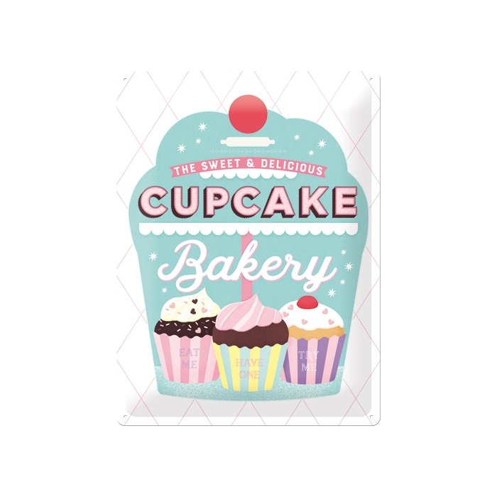 Metallplaat 30x40cm / Cupcake Bakery