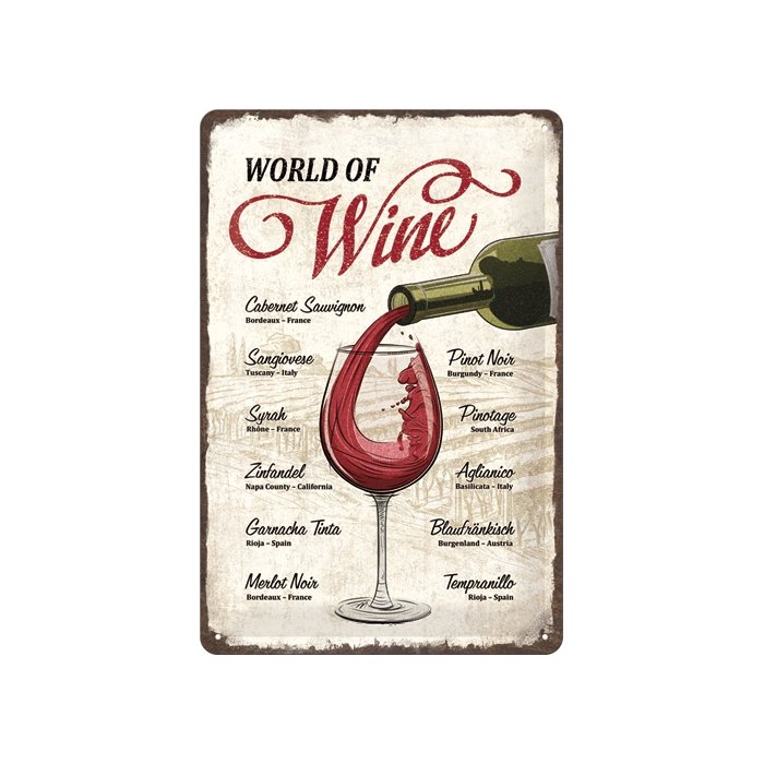 Metallplaat 20x30cm / World of wine / KO