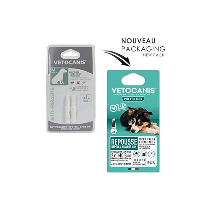 Vetocanis parasiiditõrje(sääsed, puugid, kirbud) koertele 10-20kg / pipett 2x3ml