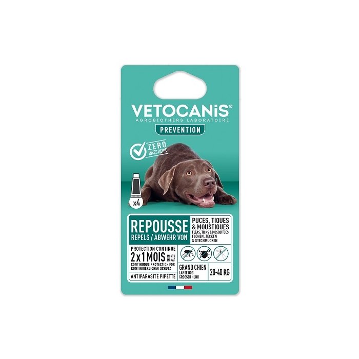 Vetocanis parasiiditõrje(sääsed, puugid, kirbud) koertele 20-40kg  / pipett 4x3ml