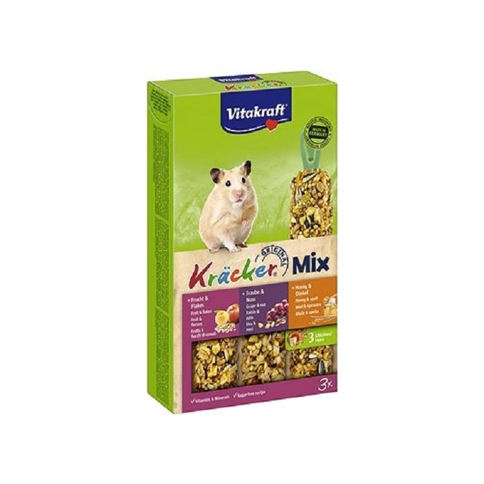 Vitakaraft Kräcker Mix hamstritele / 3tk / mesi, pähkel, puuviljad