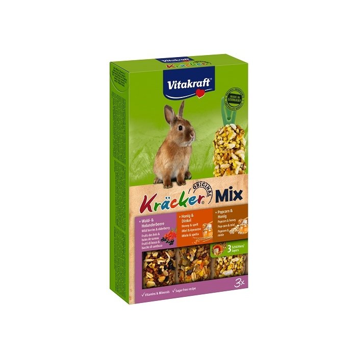 Vitakraft Kräcker Trio-Mix maiuspulgad küülikutele / 3tk