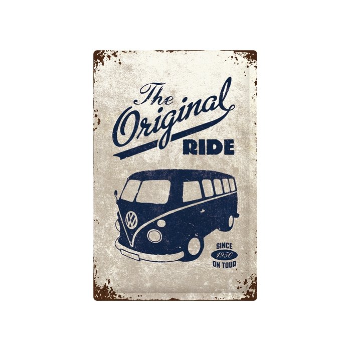 Metallplaat 40x60cm / VW Bulli The Original Ride