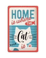 Metallplaat 20x30cm / Home is where the cat is / KO