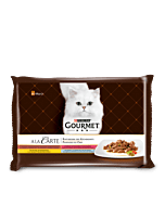 Multipakk Gourmet A la Carte / 4x85g / kana, forell, lõhe, loomaliha