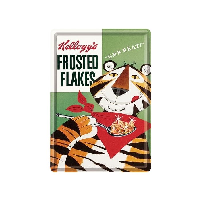 Postkaart metallist 10x14cm / Kellogg's Frosted Flakes 