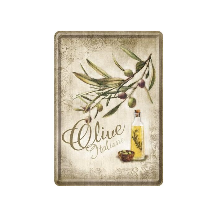 Postkaart metallist 10x14cm / Olive