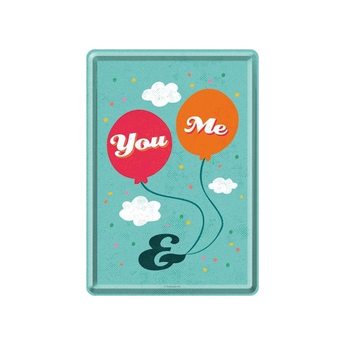 Postkaart metallist 10x14,5cm / You & Me