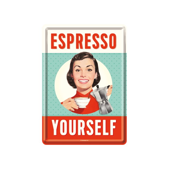 Postkaart metallist 10x14 cm / Espresso Yourself
