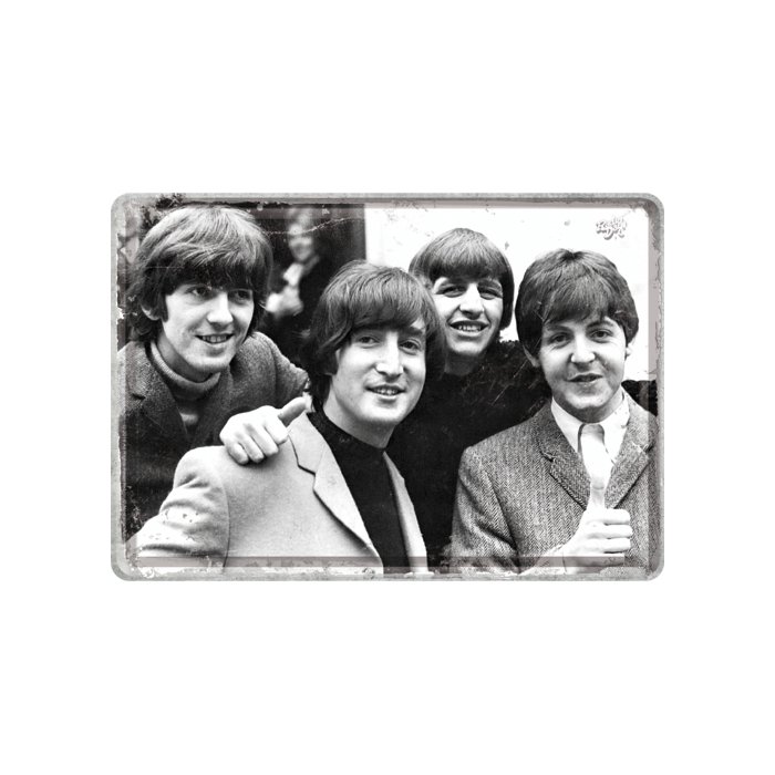 Postkaart metallist 10x14cm / The Beatles