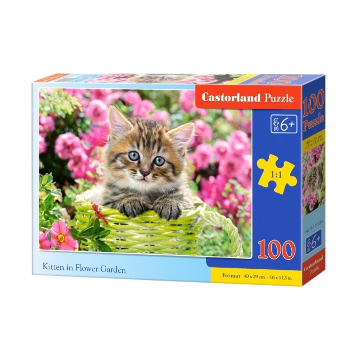 Pusle Kitten in Flower Garden / 100 premium / Castorland / LM