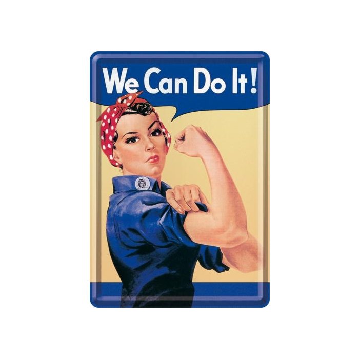 Postkaart metallist 10x14.5cm / We Can Do It!