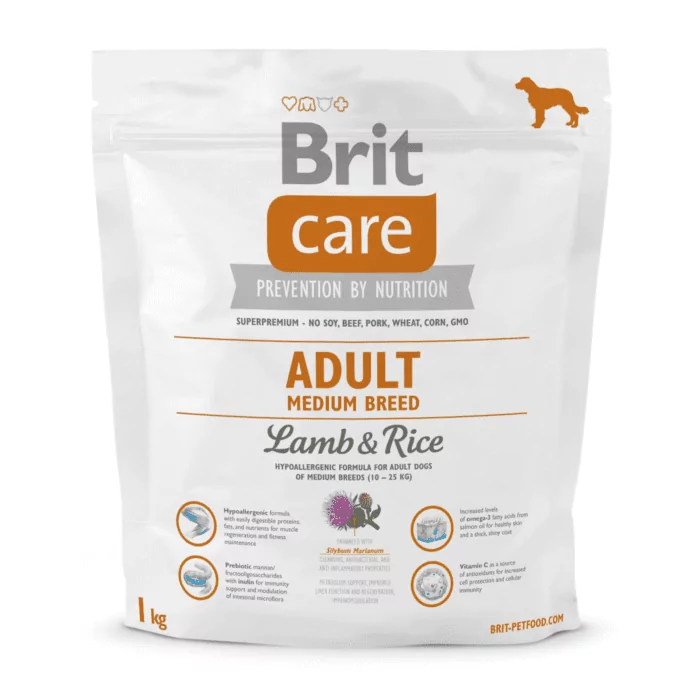 Brit Care Adult Medium Breed Lamb & Rice /Lamba ja riisiga  1kg