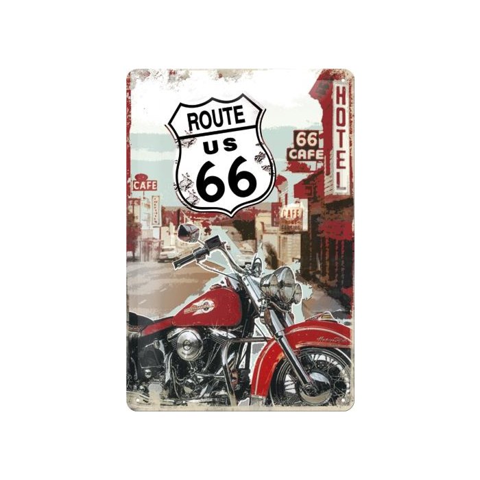 Metallplaat 20x30cm / Route 66 Lone Rider / KO