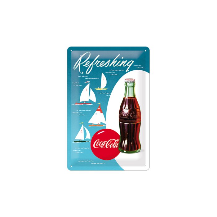 Metallplaat 20x30cm / Coca-Cola Refreshing Purjekas / KO
