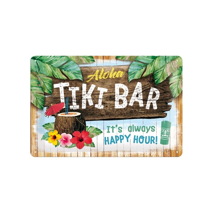 Metallplaat 20x30cm / Tiki Bar / KO