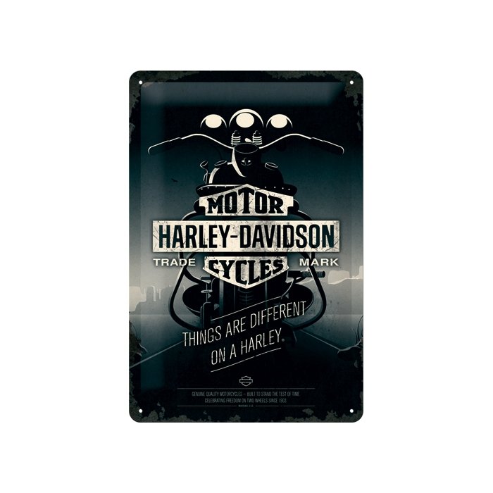 Metallplaat 20x30cm / Harley-Davidson Things are different on a Harley / KO