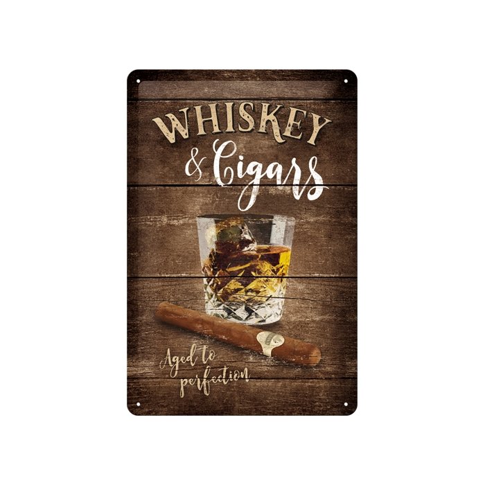 Metallplaat 20x30cm / Whiskey & Cigars