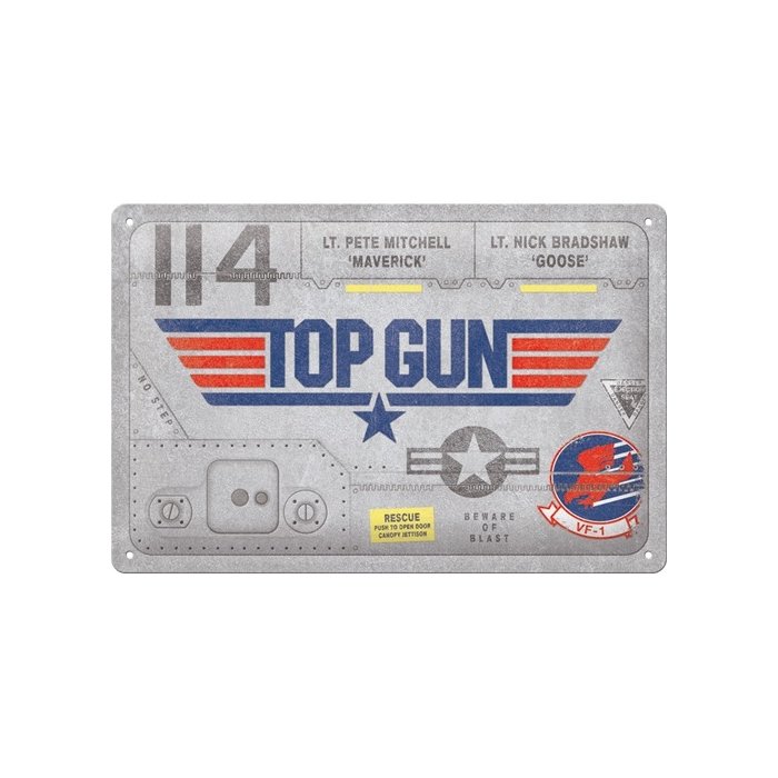 Metallplaat 20x30cm / Top Gun - Aircraft Metal