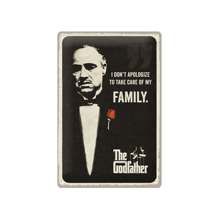 Metallplaat 20x30cm / The Godfather - I don´t apologize