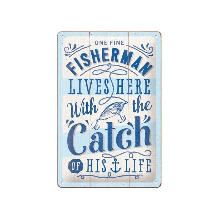 Metallplaat 20x30cm / Fisherman Catch