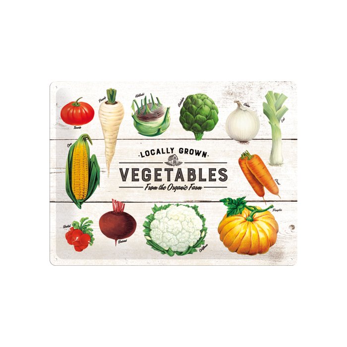 Metallplaat 30x40cm / Locally Grown Vegetables