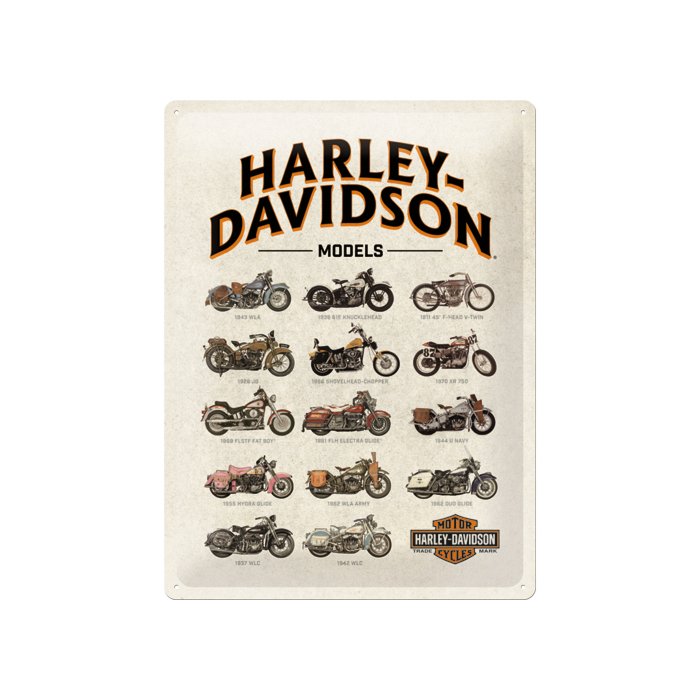 Металлический декоративный постер / Harley-Davidson Models / 30x40см