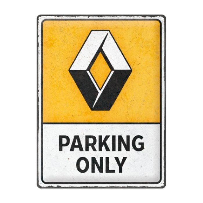Metallplaat 30x40cm / Renault Parking Only