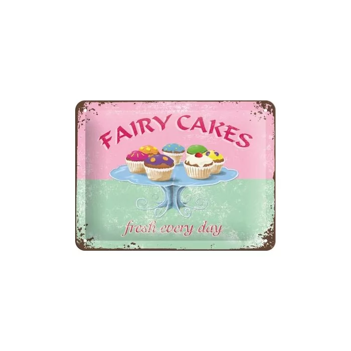 Metallplaat 15x20cm /  Fairy Cakes