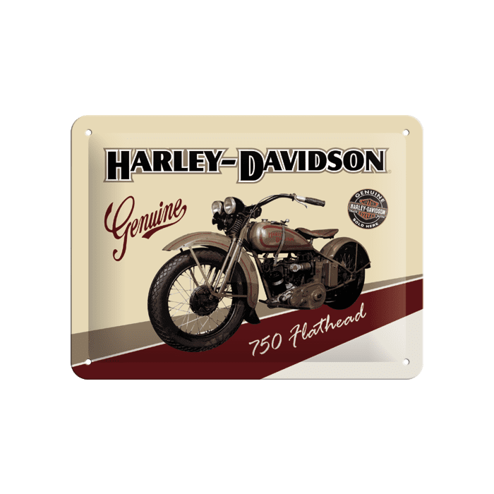 Металлический декоративный постер / Harley-Davidson 750 Flathead / 15x20см