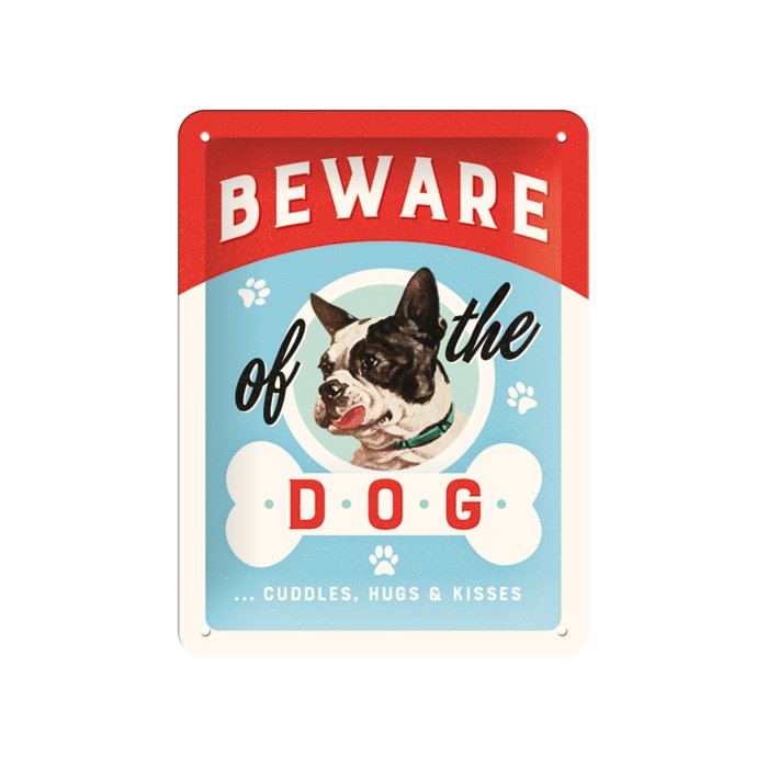Металлический декоративный постер /  Beware of the Dog / 15x20см