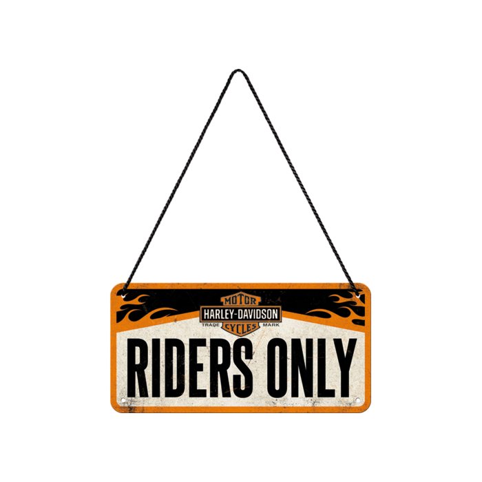 Металлический декоративный постер / Harley-Davidson Riders Only / 10x20см