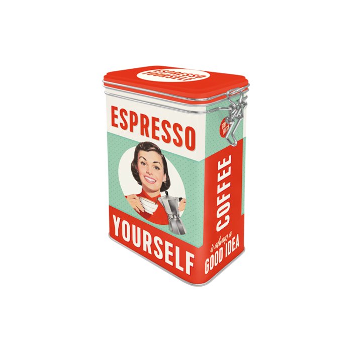 Жестяная коробка с зажимом / M / Espresso Yourself